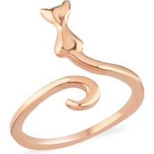 Gümüş Ayarlanabilir Kedi Yüzük