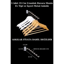 3 Adet 35 cm Boncuklu Ev ve Işyeri Için Uygun Duvara Monte Metal Askılık
