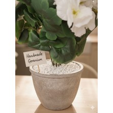 Yapay Çiçek Büyük Sardunya7 Dallı Demet 40 cm Beyaz