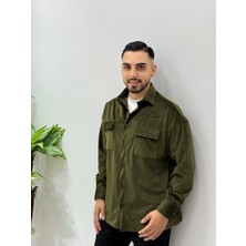 Erkek Kadife Gömlek Yüksek Kaliteli Gömlek Oversize Kalıp Renk Solması Yapmaz