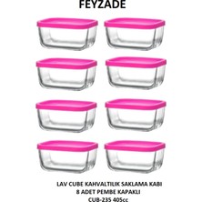 Feyzade Cube Kahvaltılık Saklama Kabı Seti 8 Adet 405CC (CUB-235)