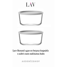 Round 1490 cc Gri Kapaklı 2 Adet Vakumlu Cam Saklama Kabı