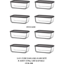 Feyzade Cube Kahvaltılık Saklama Kabı Seti 8 Adet 1170CC (CUB-238)