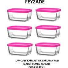 Feyzade Cube Kahvaltılık Saklama Kabı Seti 6 Adet 405CC (CUB-235)