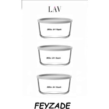 Feyzade Round Saklama Kabı (380 cc x 3 Adet) Antrasit Kapaklı (LV-RND-211)