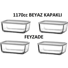 Feyzade Cube Saklama Kabı Seti 4 Adet 1170CC (CUB-238)