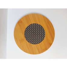 Ahşap Nihale Çaydanlık Altlığı Yuvarlak Hasırlı Tencere Altlığı Çaydanlık Matı