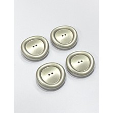 Italyan Kaban Düğmesi / Mat Gümüş Büyük Boy / 3,8 cm / 4 Lü Set
