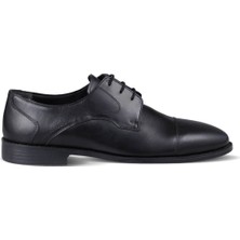 Siyah Klasik 100% Hakiki Deri Bağcıklı Ayakkabı