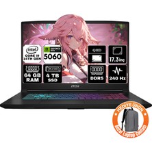 Msı Katana 17 Hx ıntel Core I9 14900HX 64GB 4tb SSD RTX5060 8gb Windows 11 Pro 17.3" Qhd 240Hz Taşınabilir Bilgisayar B14WFK-217TR-A77