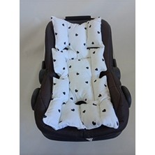 Wenaris Pamuk Muslin Puset Minderi ve Puset Çarşafı Yumuşak Kalp Desenli Konforlu Kullanım