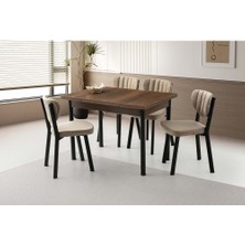 Mobilgen Barok Ceviz 4 Adet Esinti Sandalye 110+60 Smart Açılabilir Masa Takımı