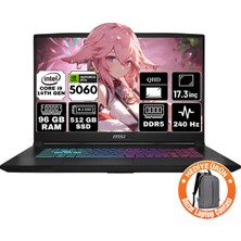 Msı Katana 17 Hx ıntel Core I9 14900HX 96GB 512GB SSD RTX5060 8gb Windows 11 Pro 17.3" Qhd 240Hz Taşınabilir Bilgisayar B14WFK-217TR-A79