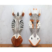 baytoptan Ahşap Duvara Asmalı Maske Zebra