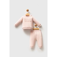 U.S. Polo Assn. U.s. Polo Assn Kız Bebek 2'li Takım Pudra 9 - 12 Ay Şık ve Rahat Günlük Kullanım İçin