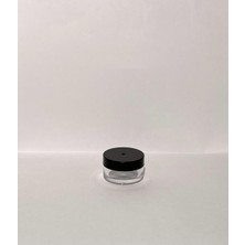 50 Adet 5ml Siyah Kapaklı Akrilik Plastik Krem Kutusu Seti