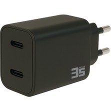 35W Gan Type C + Type C Girişli Şarj Adaptörü