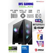 Dfs Gamıng Nolan Intel I7 14700KF-B760M Wıfı-Rtx 5070 12GB-32GB Ddr5 Ram-1tb M.2 Ssd-Oyuncu Bilgisayarı