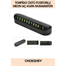 Araç Içi Park Telefon Numarası Araba Oto Cam Kartı Torpido Üstü Fosforlu Neon Aç-Kapa Numaratör