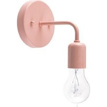 Riolight Vintage,rustik,retro,modern Pembe 1XE27 Duylu Metal Duvar Aplik
