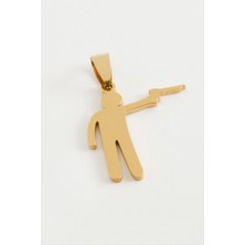 Sepetim Silahlı Asker Çelik Kolye Ucu 3 Cm-Sarı