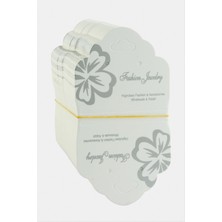 Sepetim Büyük Çiçek Kolye Kartı 200 Adet-Beyaz