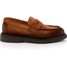 Taba Hakiki Deri Erkek Loafer Ayakkabı E01901495302