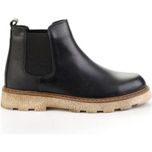 Siyah Hakiki Deri Erkek Bot & Bootie E02905301140