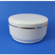50 Adet 100 ml Beyaz Boş Kozmetik Kutu, Krem ve Pompajlı Plastik Kavanoz