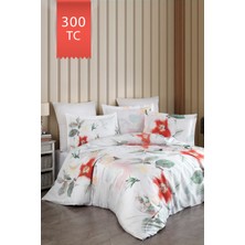 Varol Royal Saten 300TC Nevresim Takımı (Çift Nevresimli) Family Size  - Aruna