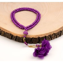 Gül Püsküllü Tesbih Mor (99LU - 6mm)