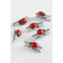 Sepetim 1 Adet Uğur Böceği Süs Mandal-Gri