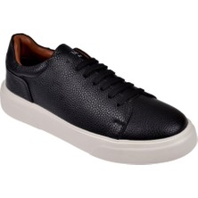 Lufian Hakiki Deri Erkek Spor Ayakkabı Sneaker Luf-Tommy   Siyah Beyaz