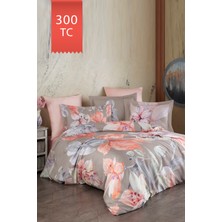Varol Royal Saten 300TC Nevresim Takımı (Çift Nevresimli) Family Size  - Erica