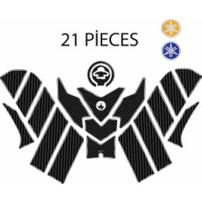 Grippatch YAMAHA - R3 2024 İLE UYUMLU 6D KARBON KAYDIRMAZ 21 PARÇA TANK PAD SETİ GC84