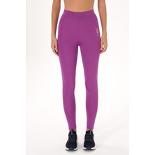 U.S. Polo Assn. Kadın Mor Yüksek Bel Spor Tayt 50284055-VR038