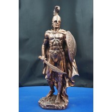Antik Yunan Mitolojisi Leonidas Heykel Biblo – Güç ve Cesareti Yansıtan Dekoratif Aksesuar (35 Cm)