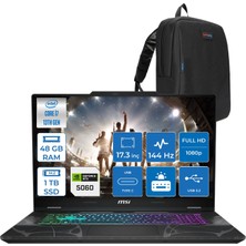 MSI Msı Cyborg 17 Intel Core I7 13620H  48GB Ddr5 1tb SSD RTX5060 Gddr7 8gb Freedos 17.3" Fullhd (1920X1080) 144HZ IPS Taşınabilir Bilgisayar B13WFKG210XTRF23 + Zetta Çanta