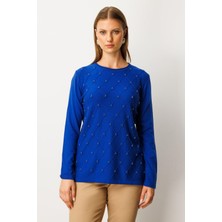 63312 Onteks Kazak Sıfır Yaka Baklava Desenli