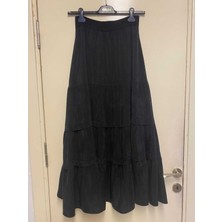 T24Y-2010 Mıssdalıda Cupro Fırfırlı Etek