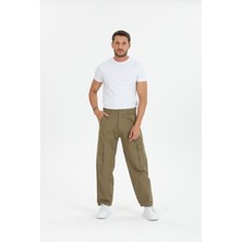 Erkek Kargo Cep Bol Paça Kahve Baggy Pantolon