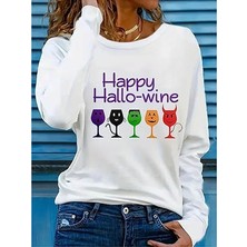 Tex Nova Kadın Uzun Kollu Bisiklet Yaka Baskılı Viskon Bluz