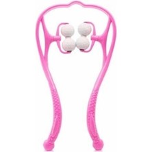 Boyun Bacak Ayak Bel Masaj Aleti Çok Fonksiyonlu Manuel 4 Tekerlekli - Pembe