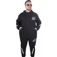 Mocgrande Büyük Beden Double Face Eşofman Takım M.g TK25611 Sıyah