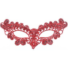 Kırmızı Dantel Masquerade Maskesi 6 No