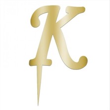 Sepetim Sarı Renkli Harf Pasta ve Kek Pleksi-K