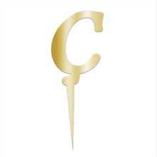 Sepetim Sarı Renkli Harf Pasta ve Kek Pleksi-Ç