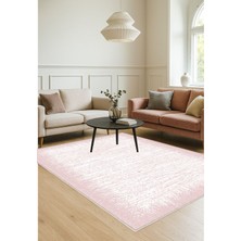 Pembe Dijital Baskı Salon Halısı Kaymaz Tabanlı Yıkanabilir Halı Yolluk