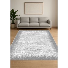 Gri Dijital Baskı Salon Halısı Kaymaz Tabanlı Yıkanabilir Halı Yolluk