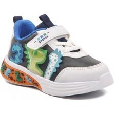 2065 B Lacivert Çocuk Dinozor Figürlü Spor Ayakkabı